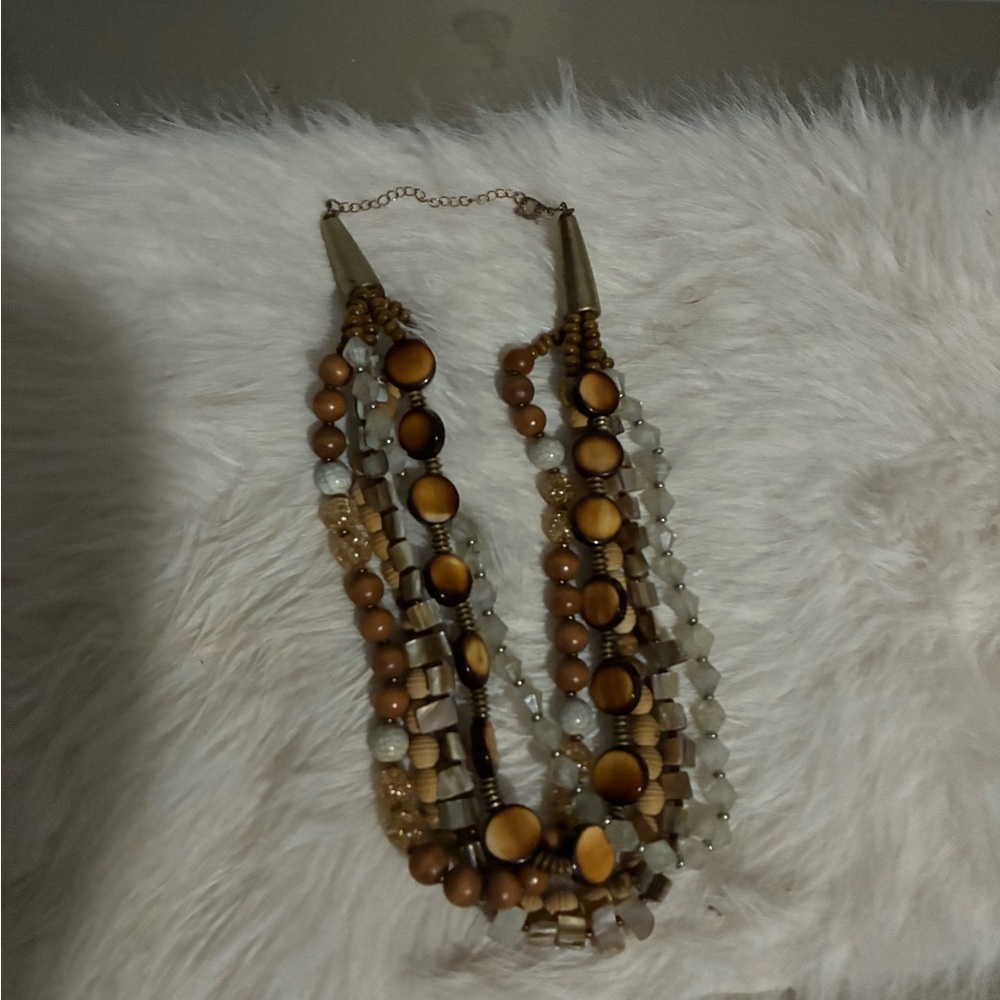 Elegant Multi-Strand Beaded Necklace